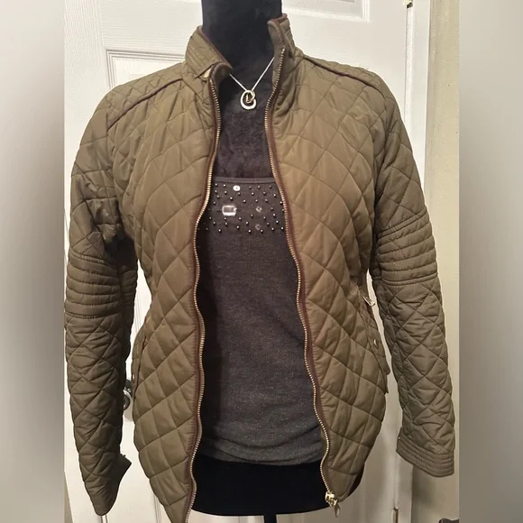 Love Tree Quilted Khaki Puffer Jacket - Picture 15 of 15
